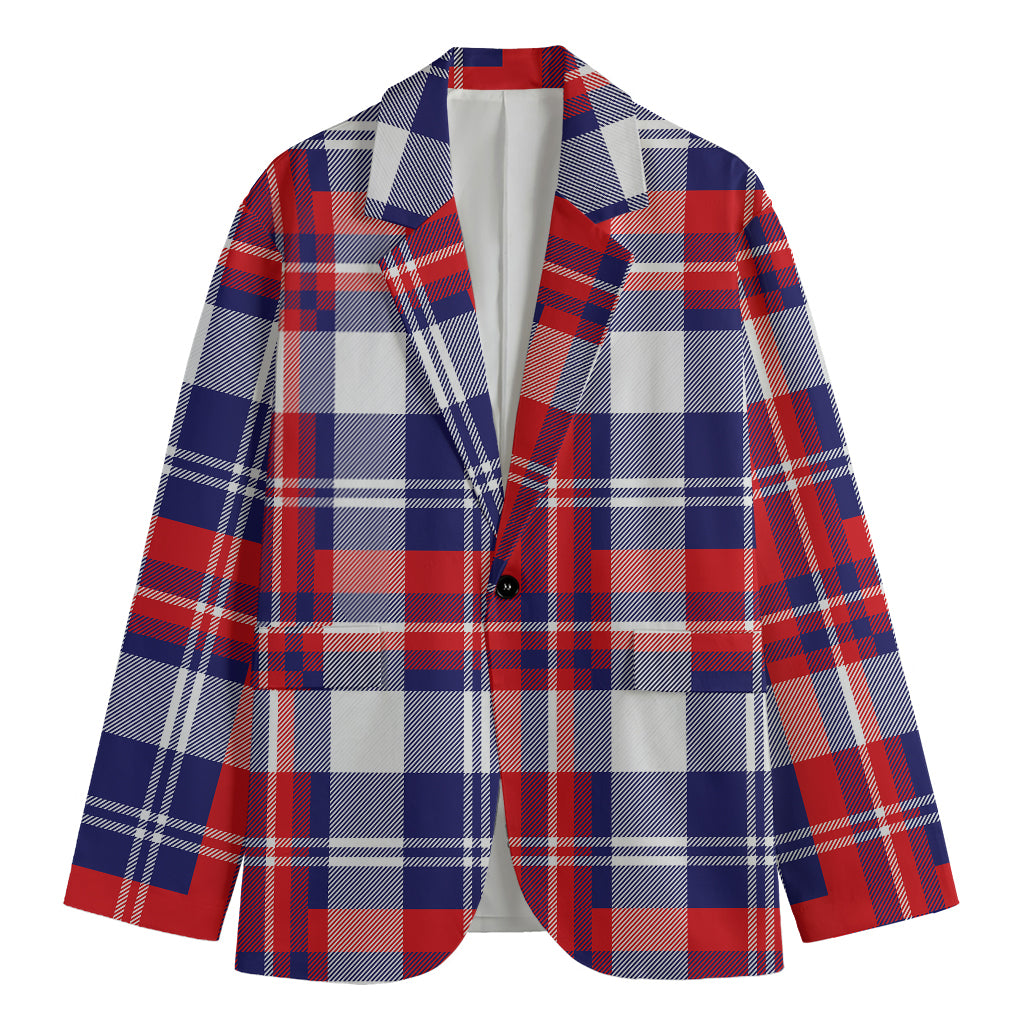 USA Plaid Pattern Print Men's Blazer