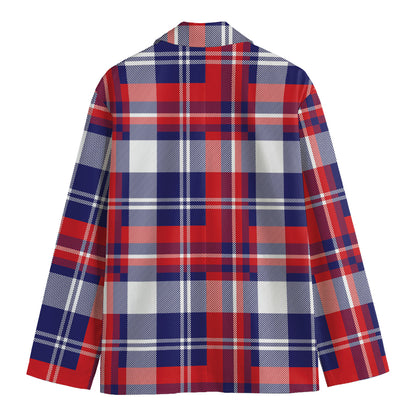 USA Plaid Pattern Print Men's Blazer