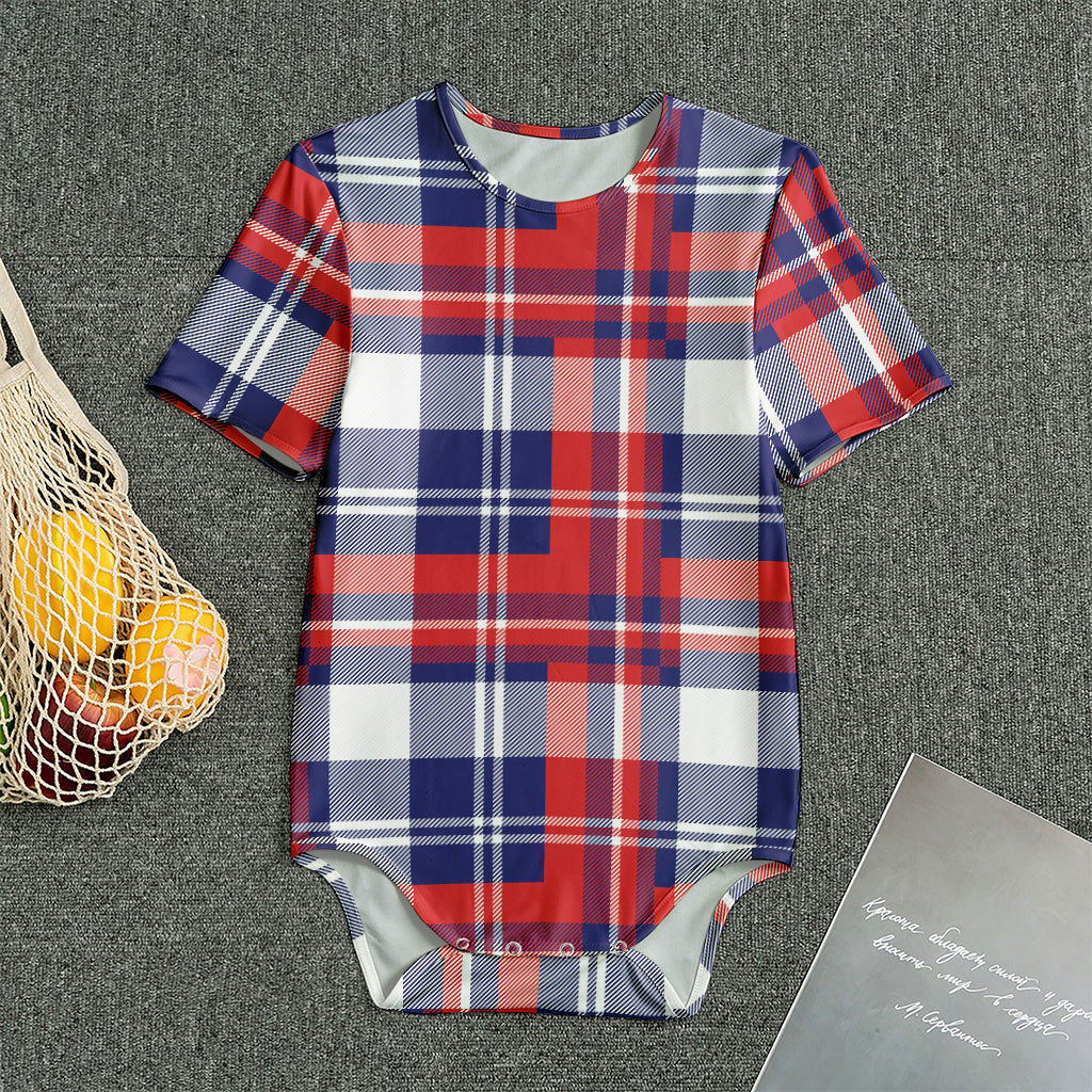 USA Plaid Pattern Print Men's Bodysuit