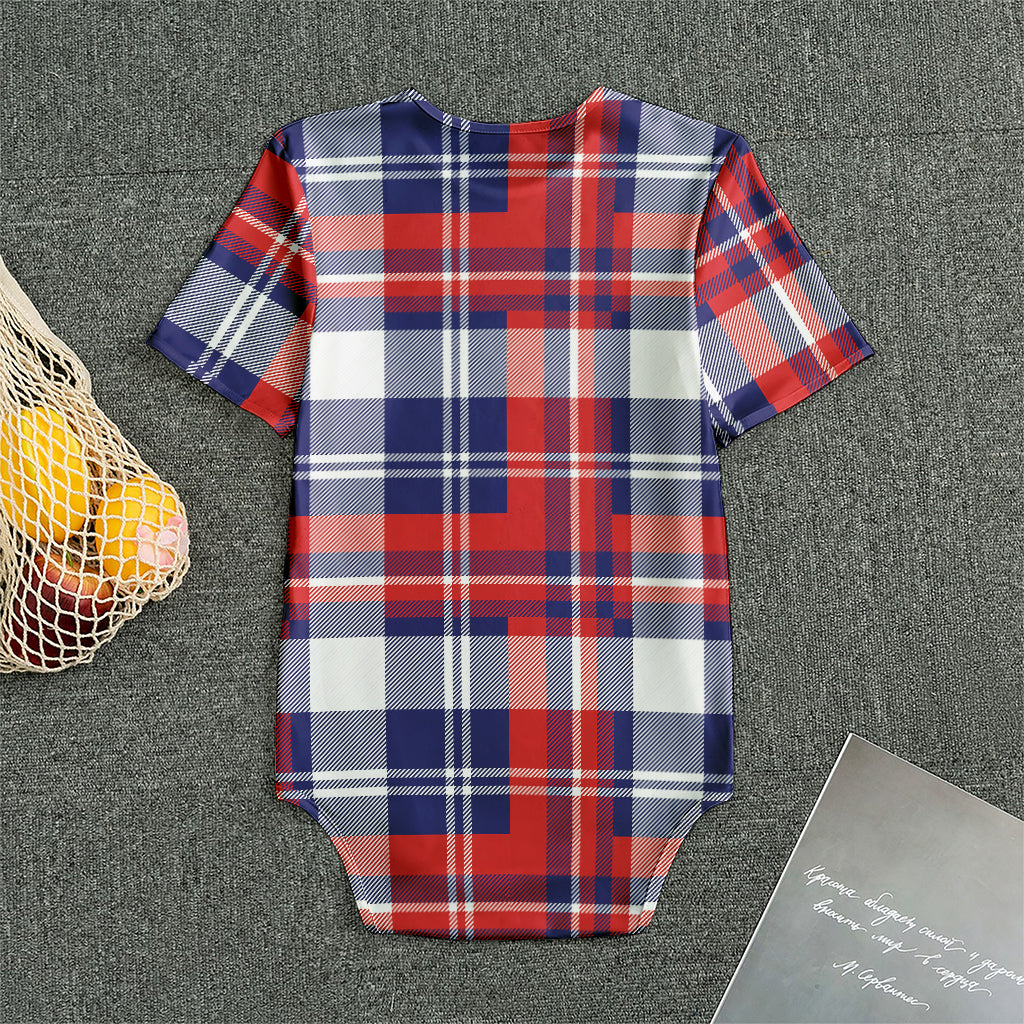 USA Plaid Pattern Print Men's Bodysuit