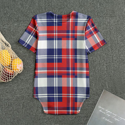 USA Plaid Pattern Print Men's Bodysuit
