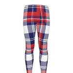 USA Plaid Pattern Print Men's leggings