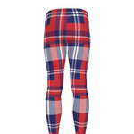 USA Plaid Pattern Print Men's leggings