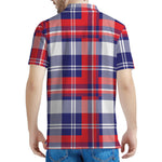 USA Plaid Pattern Print Men's Polo Shirt