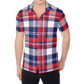USA Plaid Pattern Print Men's Shirt