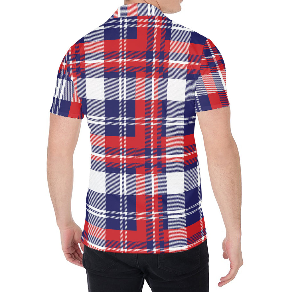 USA Plaid Pattern Print Men's Shirt