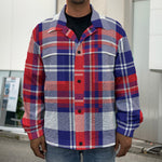 USA Plaid Pattern Print Men's Shirt Jacket