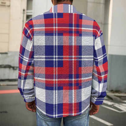 USA Plaid Pattern Print Men's Shirt Jacket