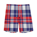 USA Plaid Pattern Print Men's Athletic Shorts