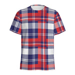 USA Plaid Pattern Print Men's Sports T-Shirt
