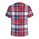 USA Plaid Pattern Print Men's Sports T-Shirt