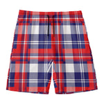 USA Plaid Pattern Print Men's Swim Trunks