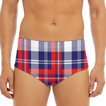 USA Plaid Pattern Print Men's Triangle Swim Briefs