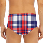USA Plaid Pattern Print Men's Triangle Swim Briefs