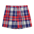 USA Plaid Pattern Print Mesh Shorts