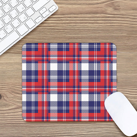USA Plaid Pattern Print Mouse Pad