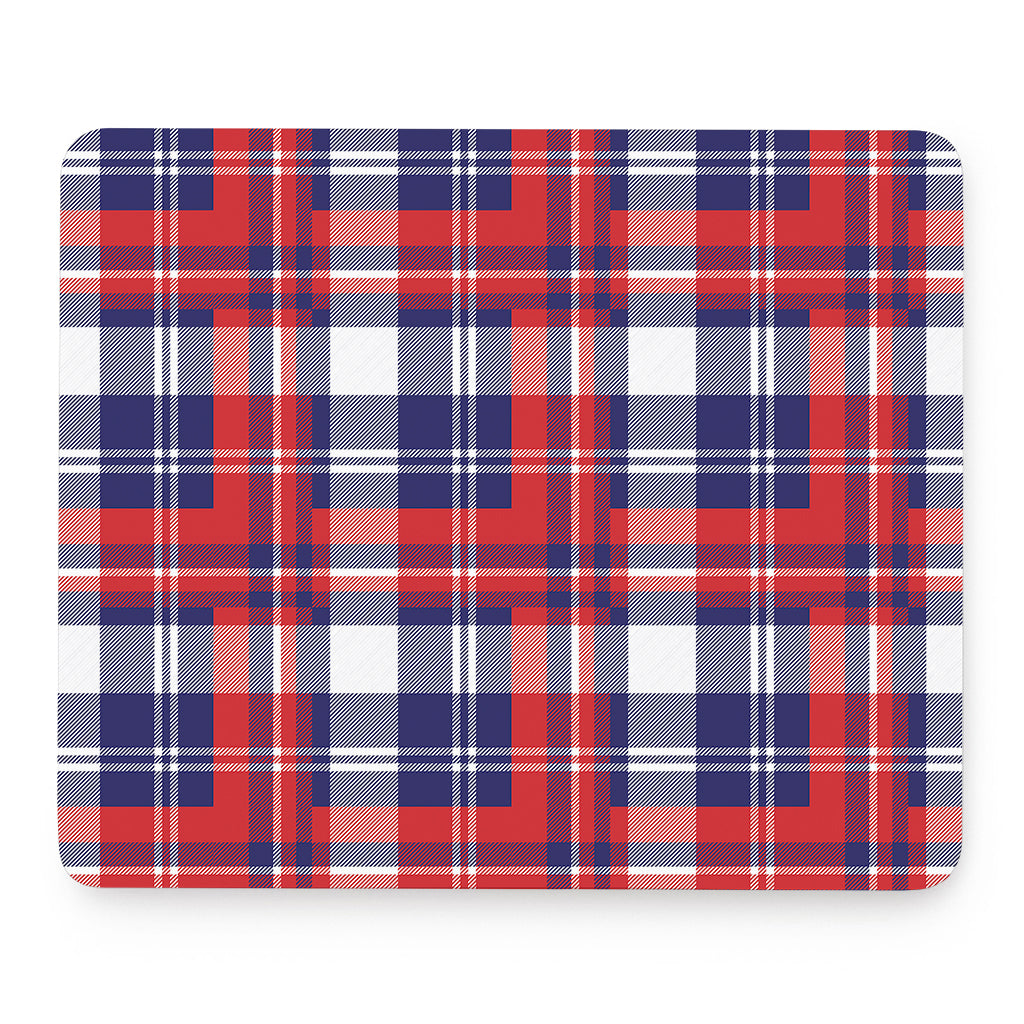 USA Plaid Pattern Print Mouse Pad