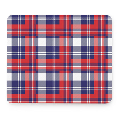 USA Plaid Pattern Print Mouse Pad