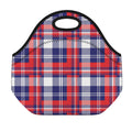 USA Plaid Pattern Print Neoprene Lunch Bag