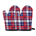 USA Plaid Pattern Print Oven Mitts