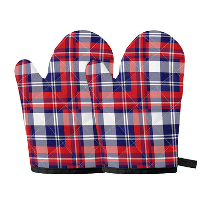 USA Plaid Pattern Print Oven Mitts
