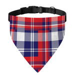 USA Plaid Pattern Print Over The Collar Dog Bandana