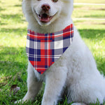 USA Plaid Pattern Print Over The Collar Dog Bandana