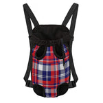 USA Plaid Pattern Print Pet Carrier Backpack