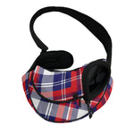USA Plaid Pattern Print Pet Sling Carrier