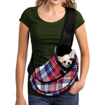 USA Plaid Pattern Print Pet Sling Carrier