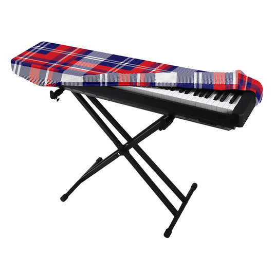USA Plaid Pattern Print Piano Keyboard Cover