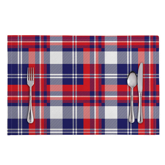USA Plaid Pattern Print Placemat
