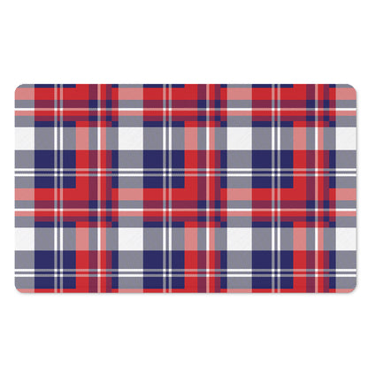 USA Plaid Pattern Print Polyester Doormat