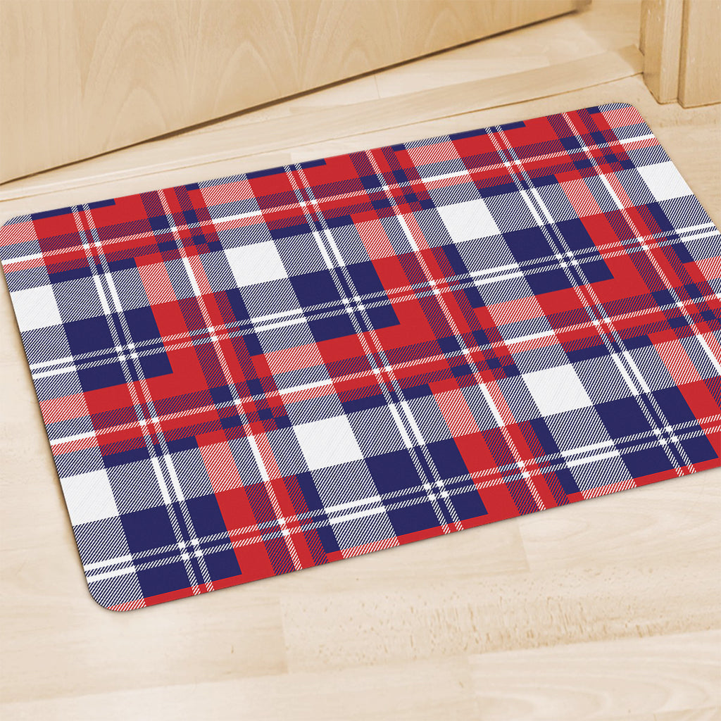 USA Plaid Pattern Print Polyester Doormat