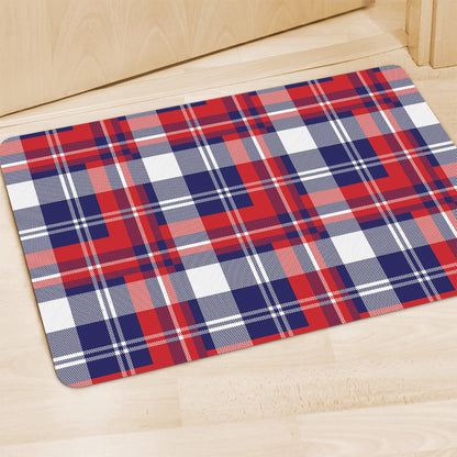 USA Plaid Pattern Print Polyester Doormat