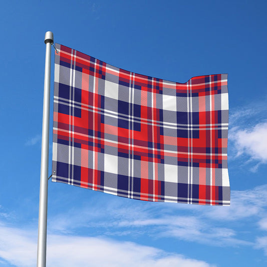 USA Plaid Pattern Print Polyester Flag