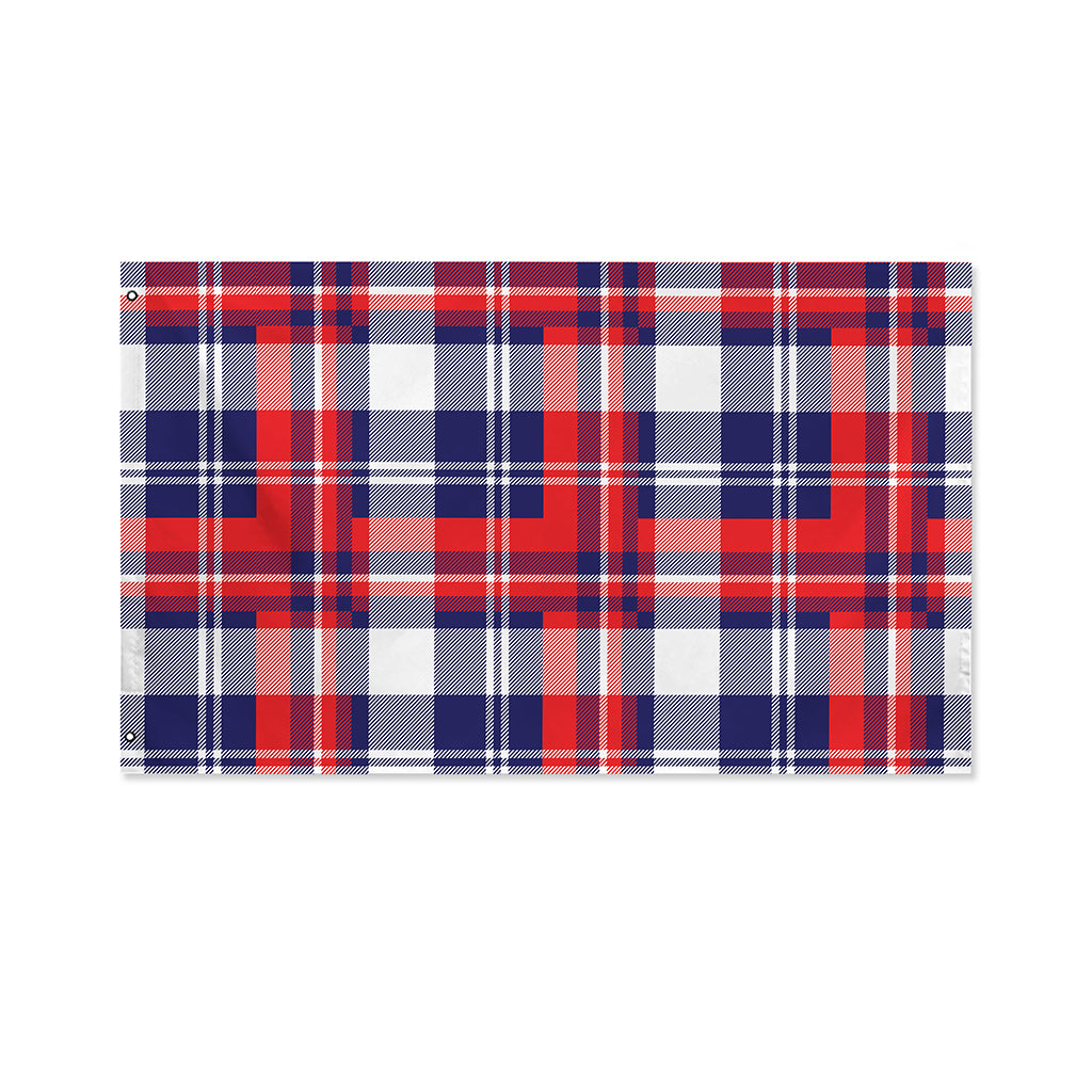 USA Plaid Pattern Print Polyester Flag