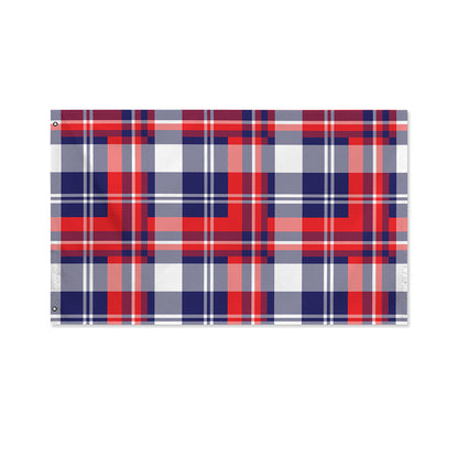 USA Plaid Pattern Print Polyester Flag