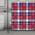 USA Plaid Pattern Print Polyester Shower Curtain