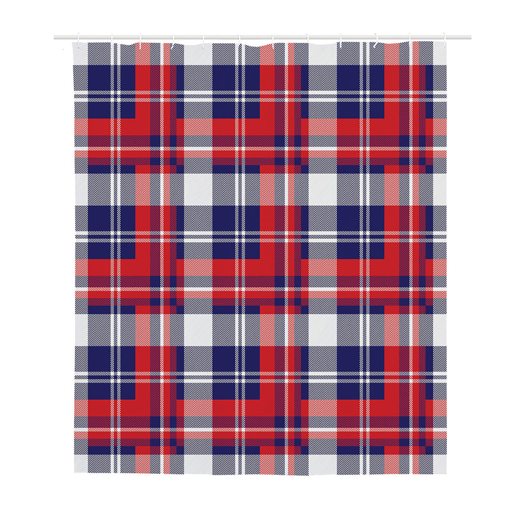 USA Plaid Pattern Print Polyester Shower Curtain