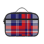 USA Plaid Pattern Print Portable Lunch Bag