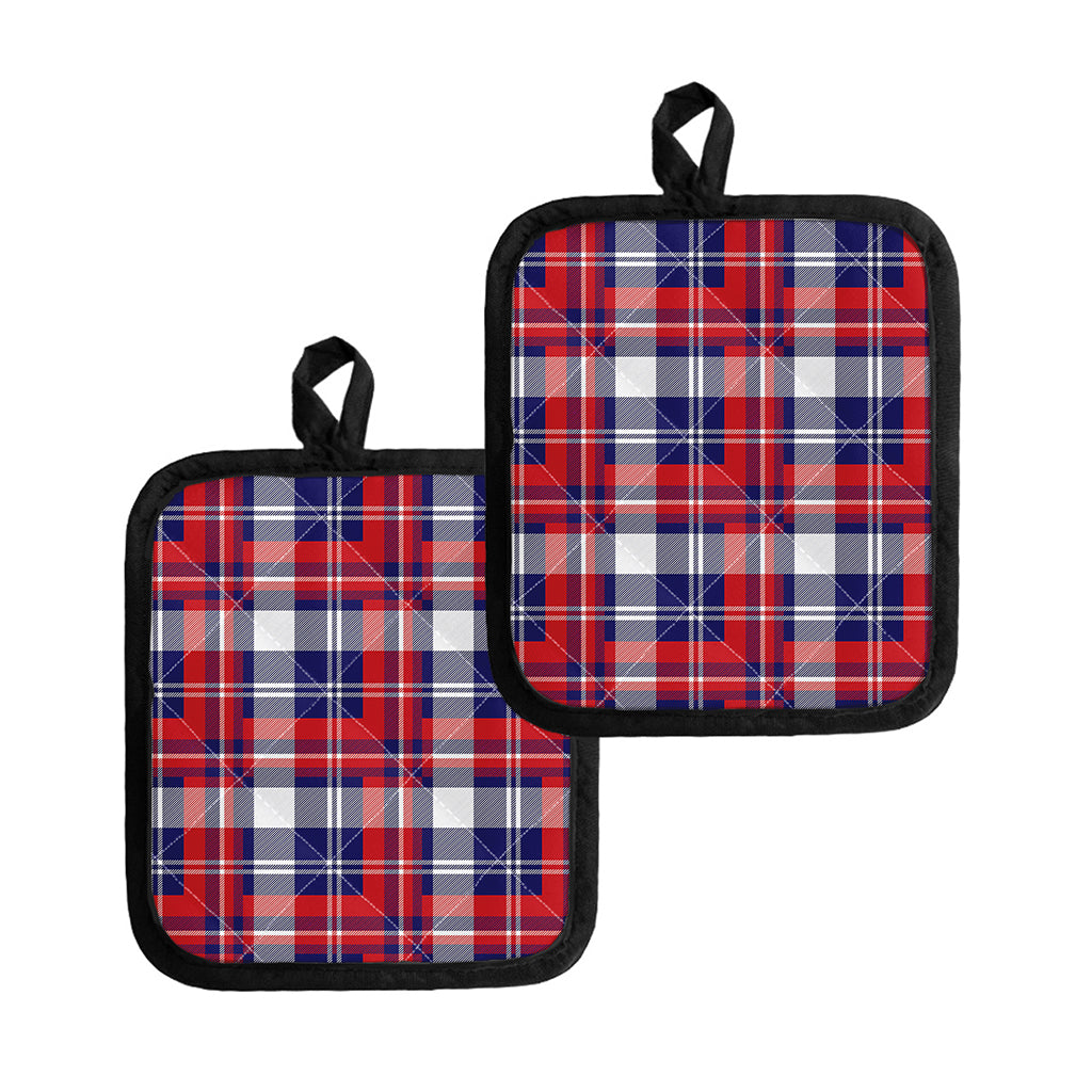 USA Plaid Pattern Print Pot Holders