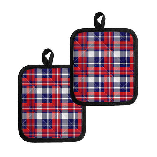 USA Plaid Pattern Print Pot Holders