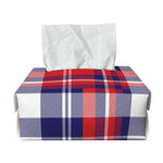USA Plaid Pattern Print Rectangle Tissue Box Cover