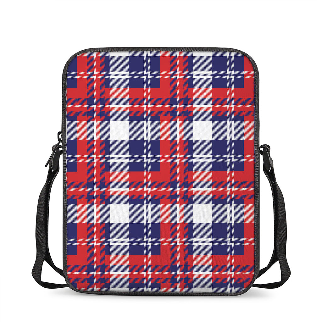 USA Plaid Pattern Print Rectangular Crossbody Bag