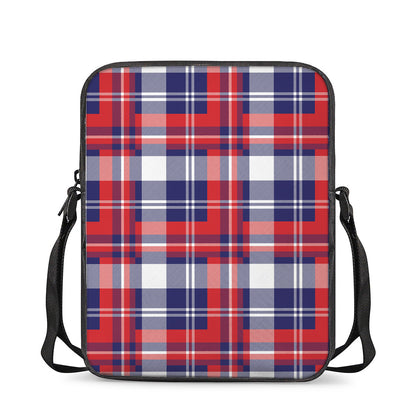 USA Plaid Pattern Print Rectangular Crossbody Bag