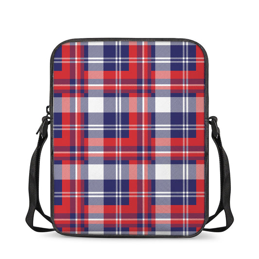 USA Plaid Pattern Print Rectangular Crossbody Bag