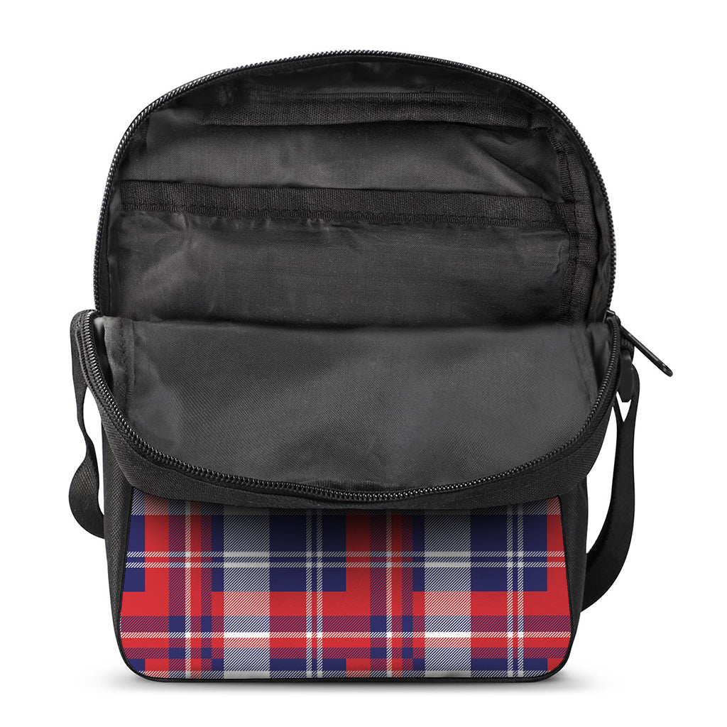 USA Plaid Pattern Print Rectangular Crossbody Bag