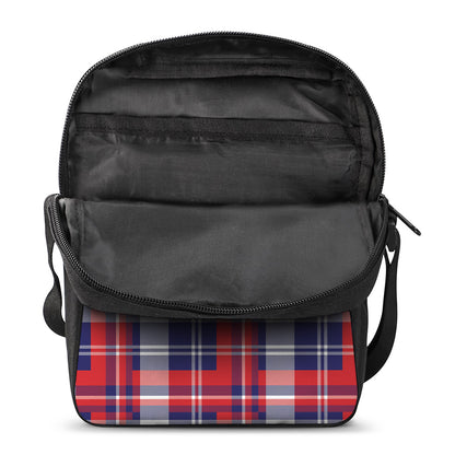 USA Plaid Pattern Print Rectangular Crossbody Bag