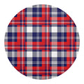 USA Plaid Pattern Print Round Blanket